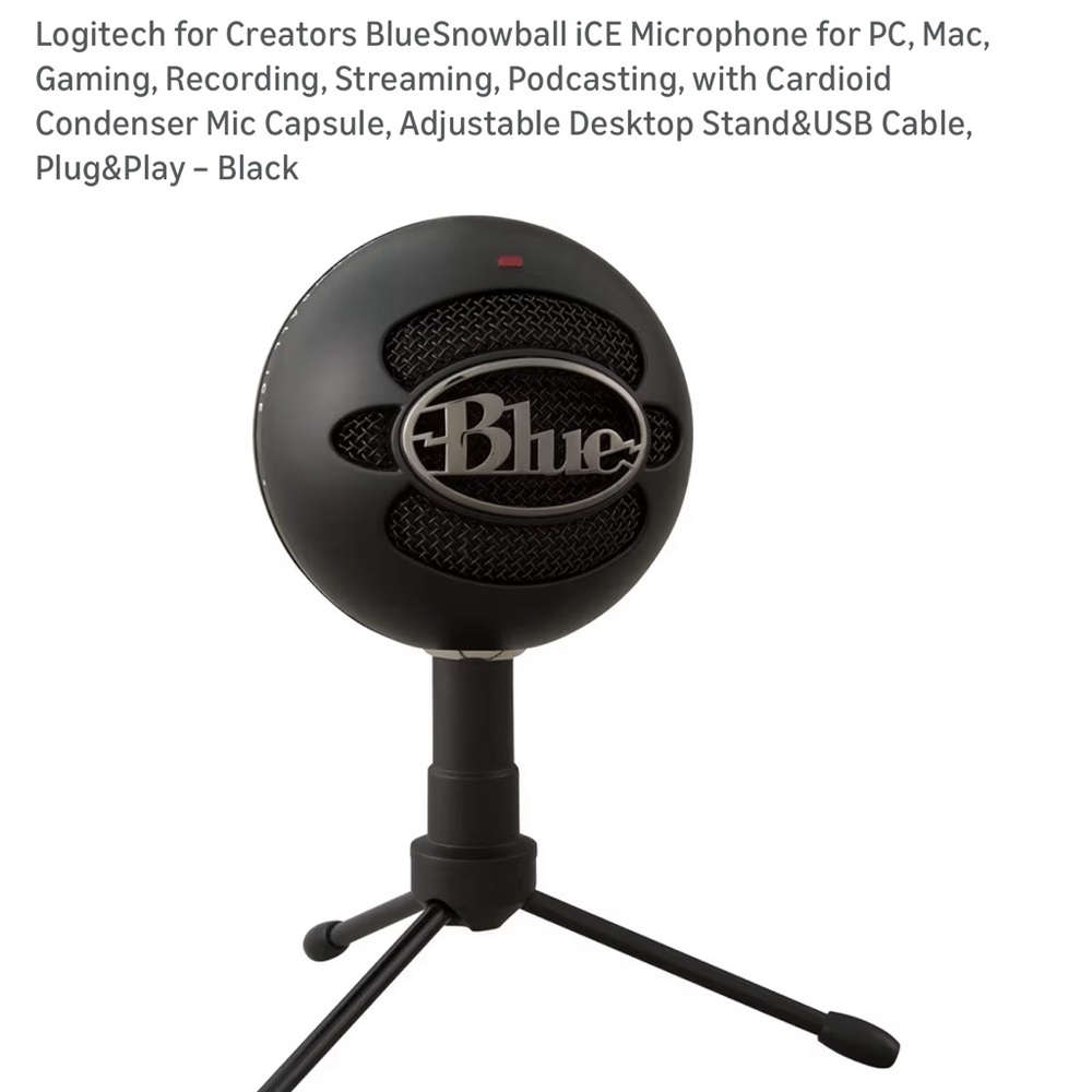 Logitech Black Snowball iCE USB Microphone